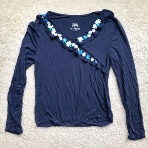 Justice Navy blue long sleeve shirt size 12